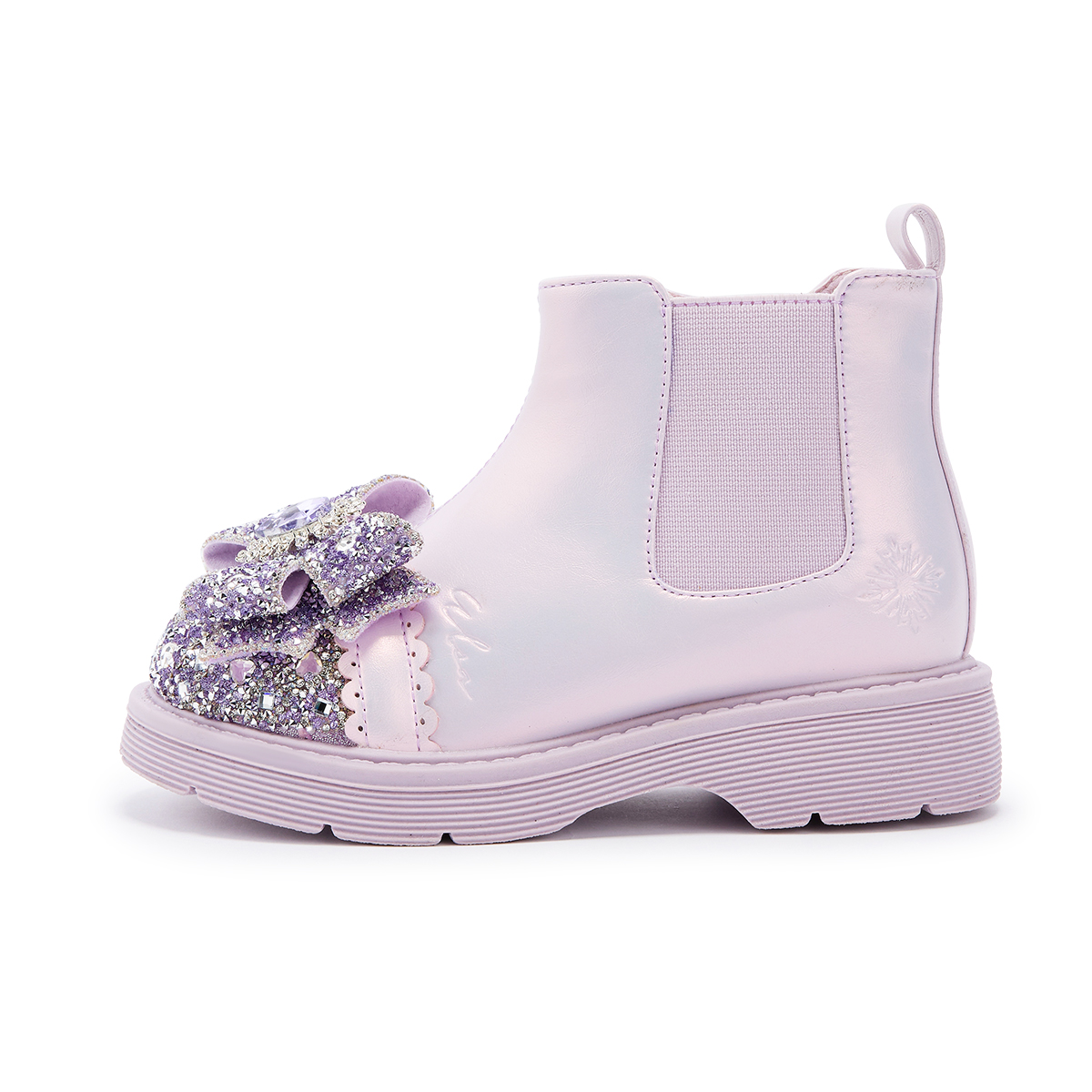 

Зимние противоскользящие антиударные термоизолированные высокие кожаные ботинки для детей Disney, фиолетовый