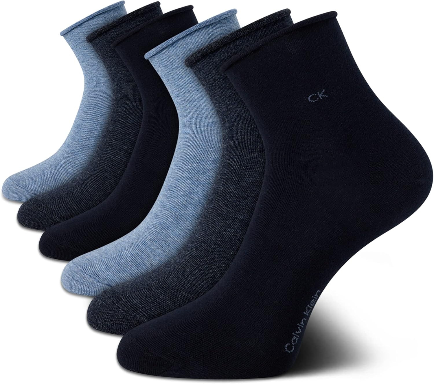 

Женские носки Calvin Klein Crew Socks - 6 пар мягких хлопковых носков с отворотами на манжете, мини/средней длины, для женщин (размер обуви: 4-10), Assorted