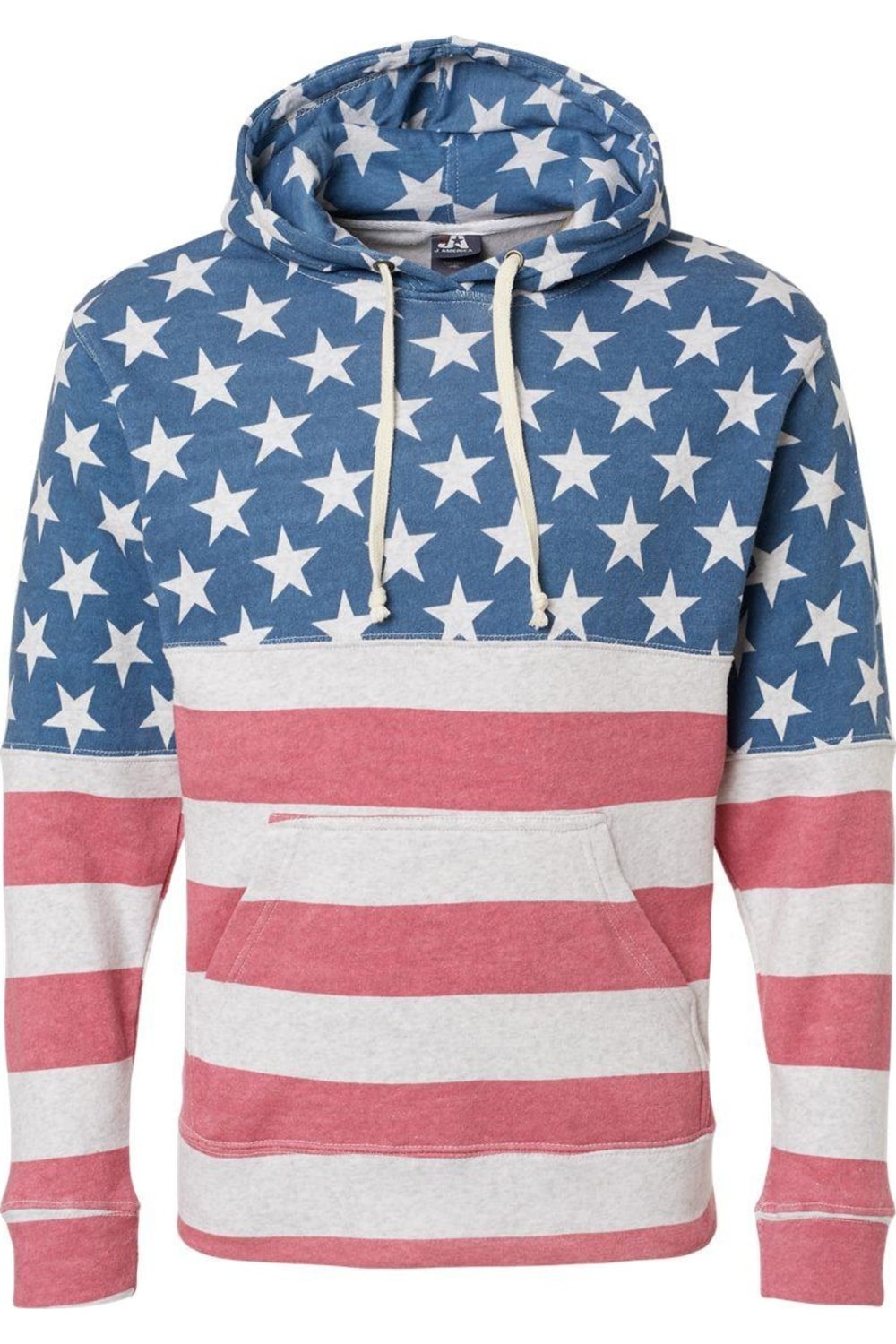 

Толстовка с капюшоном из флиса Triblend от J. America, цвет stars & stripes triblend