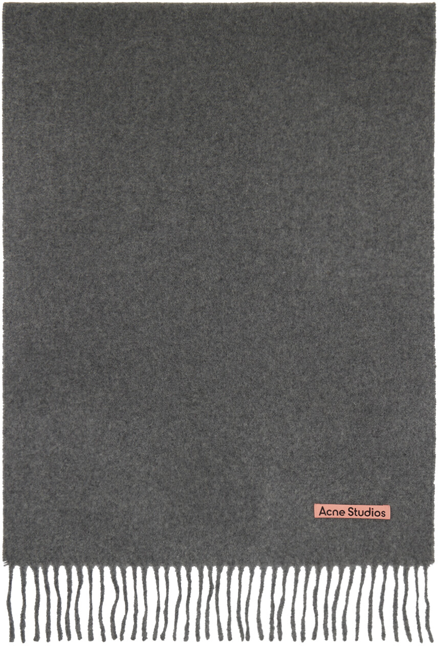 

Узкий шарф из серого кашемира с бахромой Acne Studios