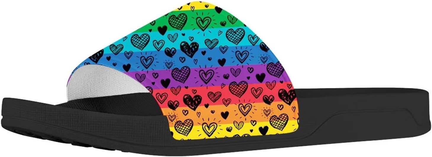 

Сланцы с принтом американского флага и лапы собаки Forchrinse для женщин и мужчин, легкие летние пляжные спортивные шлепки, Rainbow Love