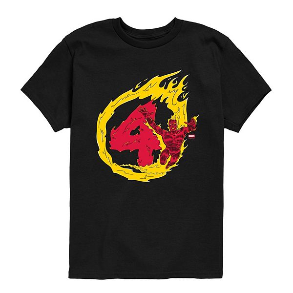 

Футболка с принтом Human Torch из Fantastic Four: First Steps для мальчиков 8-20 Marvel, Black