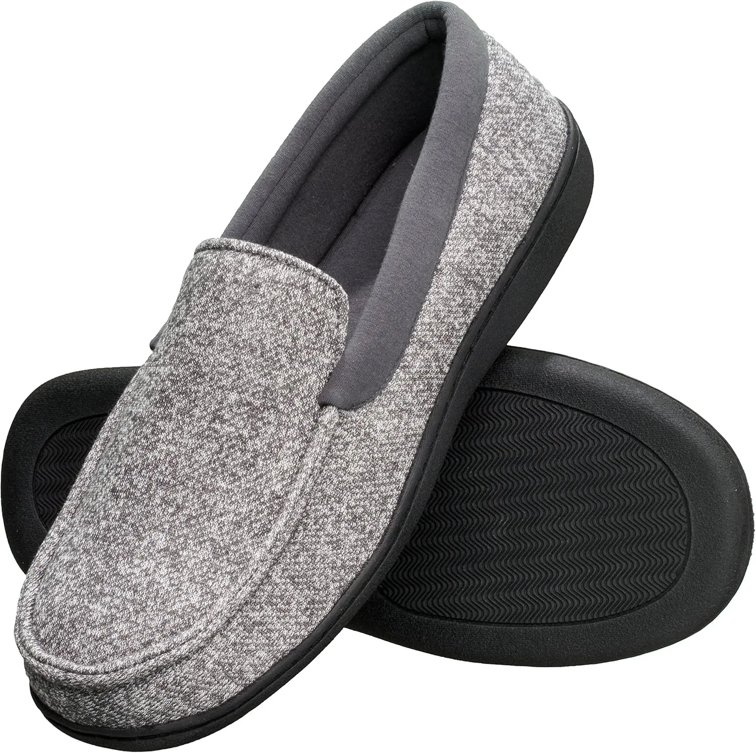 Тапочки мокасины на пенке с эффектом памяти, Hanes, серый