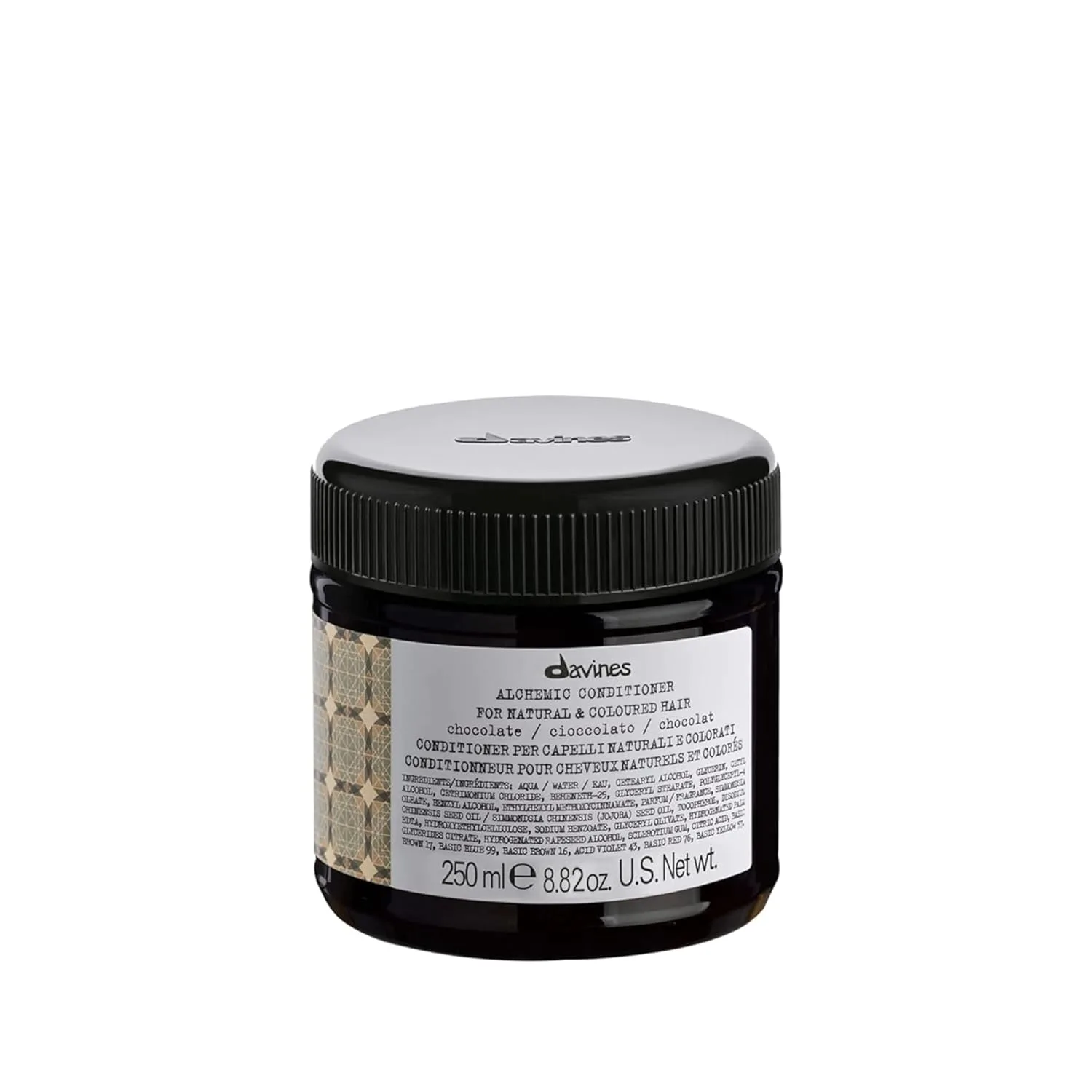 Кондиционер Davines Alchemic Chocolate, крем для окрашивания темно-коричневых и черных волос - усиливает и увлажняет оттенки каштановых волос с маслом жожоба, 8, 45 жидких унций. 260 мл (.), brown