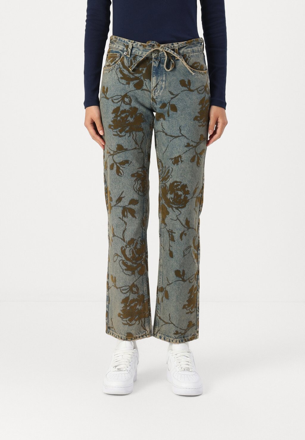 

Джинсы прямого кроя ONLMOTT FLORAL BELT ONLY, синий деним