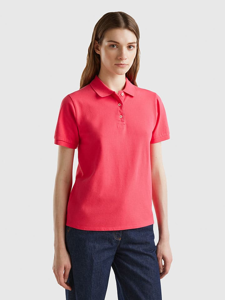 

Футболка поло Benetton, фуксия
