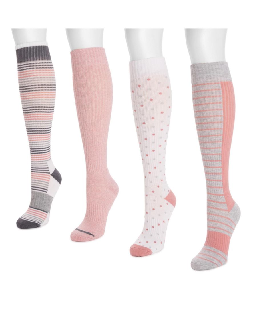 

Женские компрессионные носки (4 шт) широкого размера MUK LUKS, Blush pink