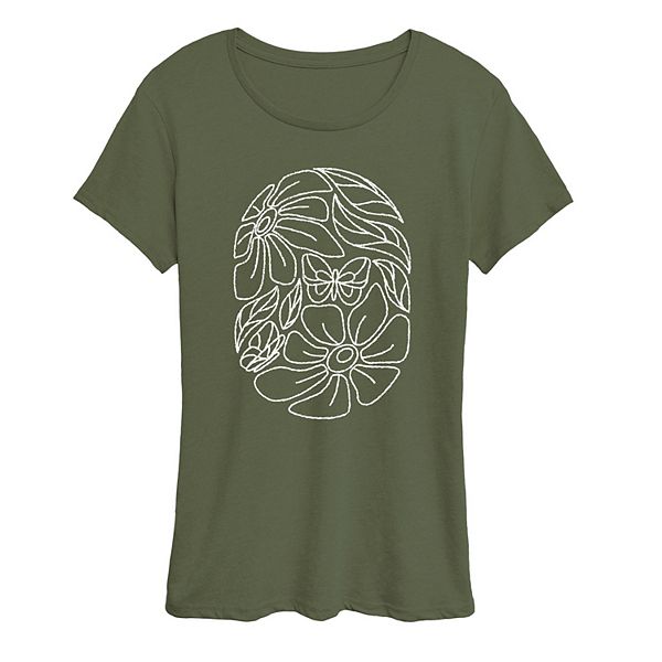 

Женская футболка с цветочным овальным принтом Licensed Character, Burnt Olive, Хаки, Женская футболка с цветочным овальным принтом Licensed Character, Burnt Olive