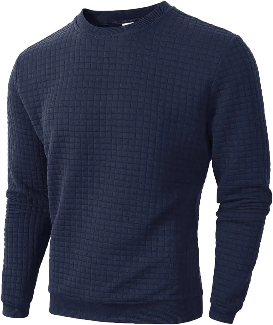 

Мужской свитер с круглым вырезом, однотонный, теплый