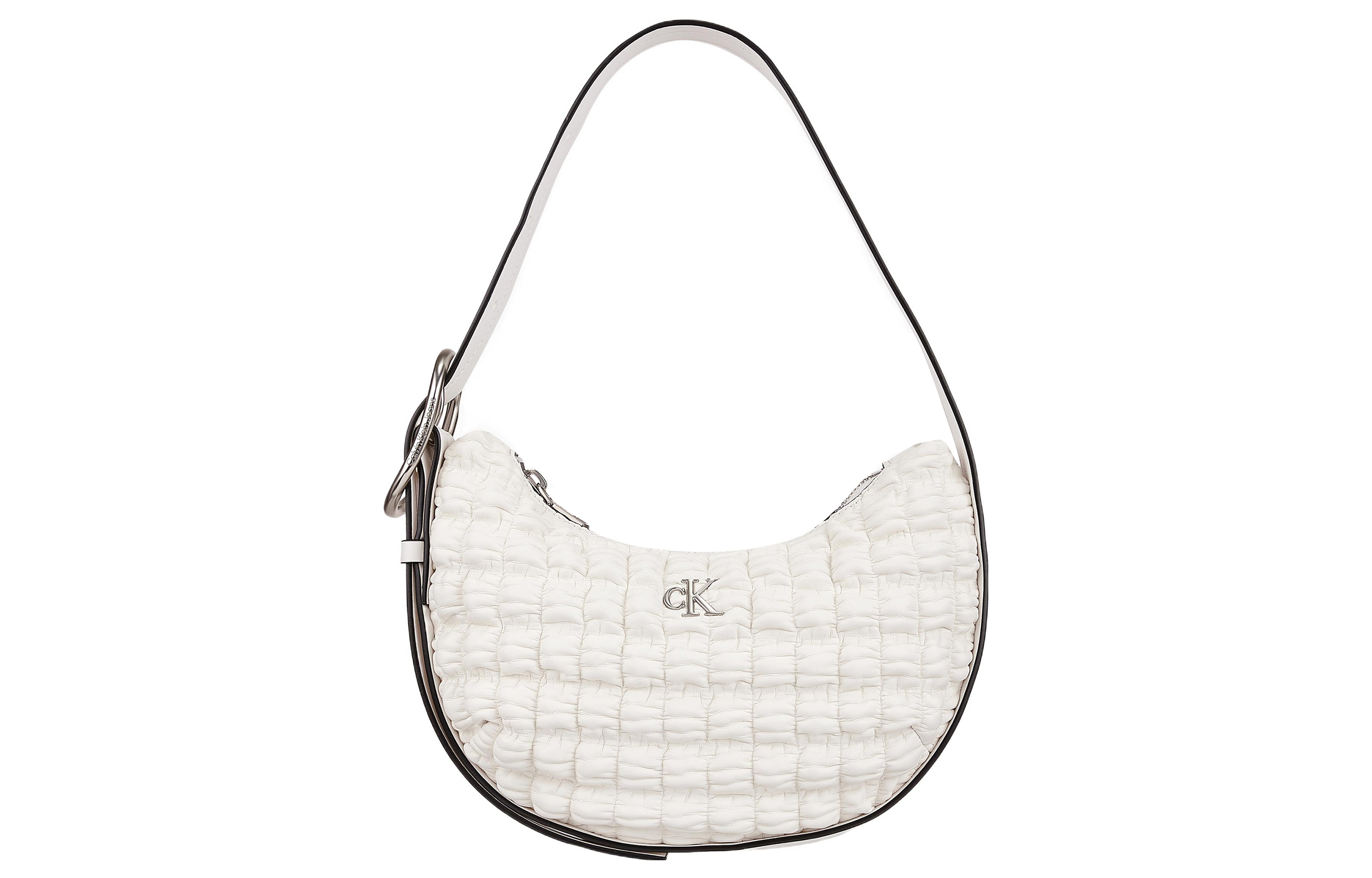 

Calvin Klein Сумка-полумесяц женская слоновая кость бежевая, Ivory White