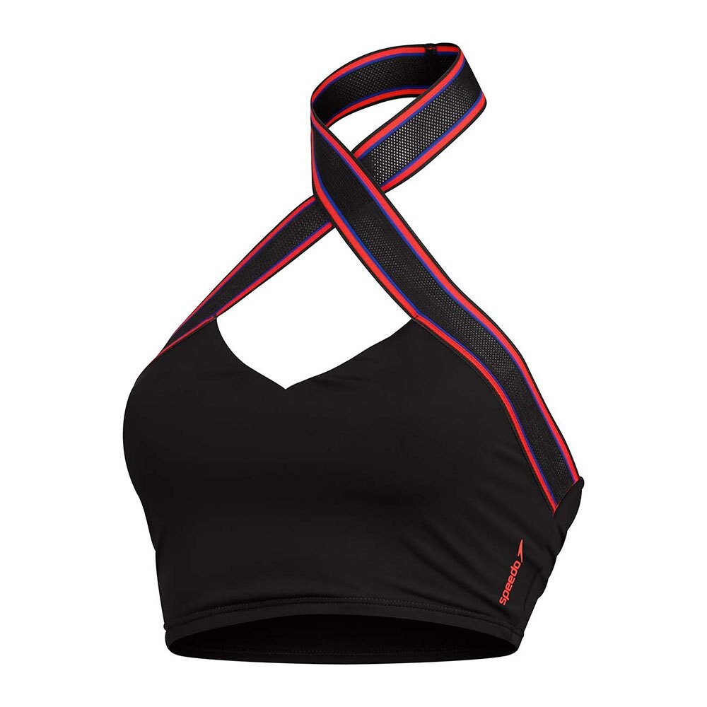 

Топ бикини Speedo Solid Halter Crop Top, черный