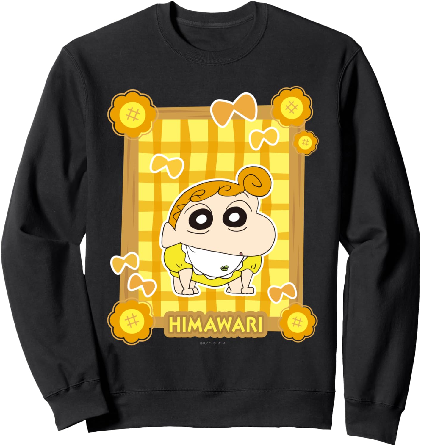 

Толстовка Crayon Shin-chan с бабочками и подсолнухами, черная Crayon Shinchan