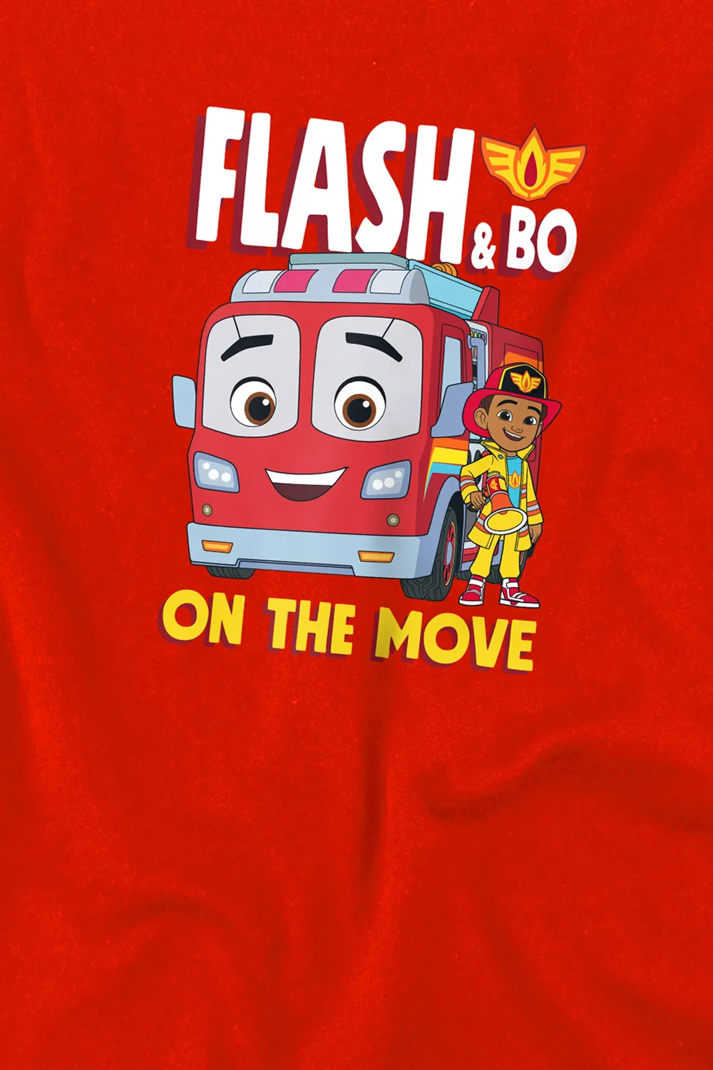 Детская футболка Firebuds Flash Fire Engine, красная, Disney, красный — фото 2