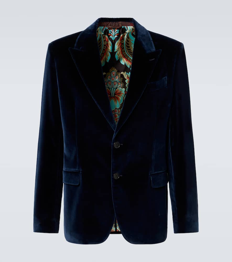 

Хлопковый бархатный блейзер Etro, Dark Blue