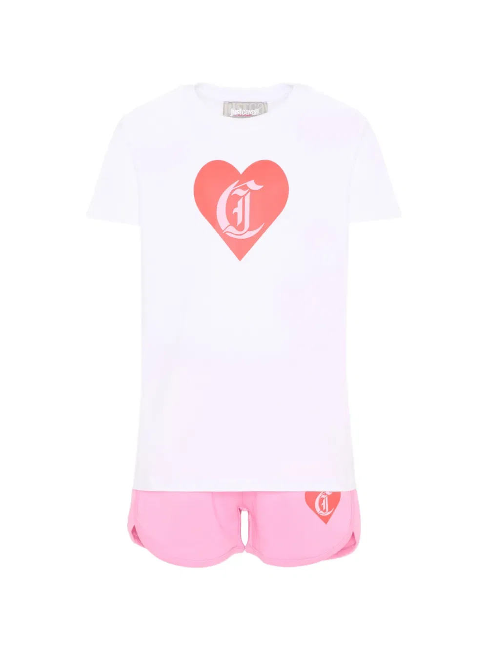 Хлопковый спортивный костюм Just Cavalli Kids, белый