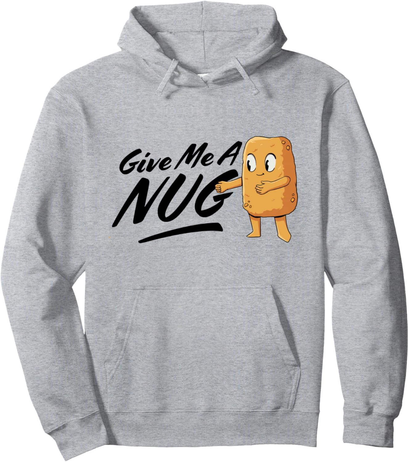 

Толстовка с надписью «Дай мне куриный наггетс» Chicken Nugget Apparel, серый