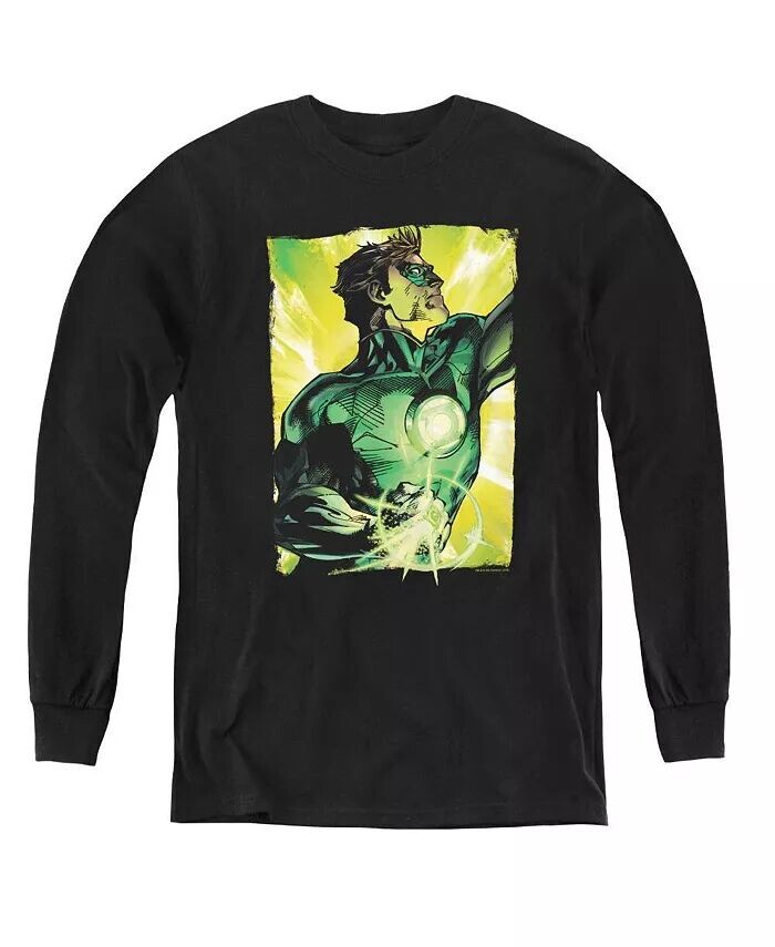 

Свитшот с длинным рукавом для мальчиков и молодежи Up Up Green Lantern, черный