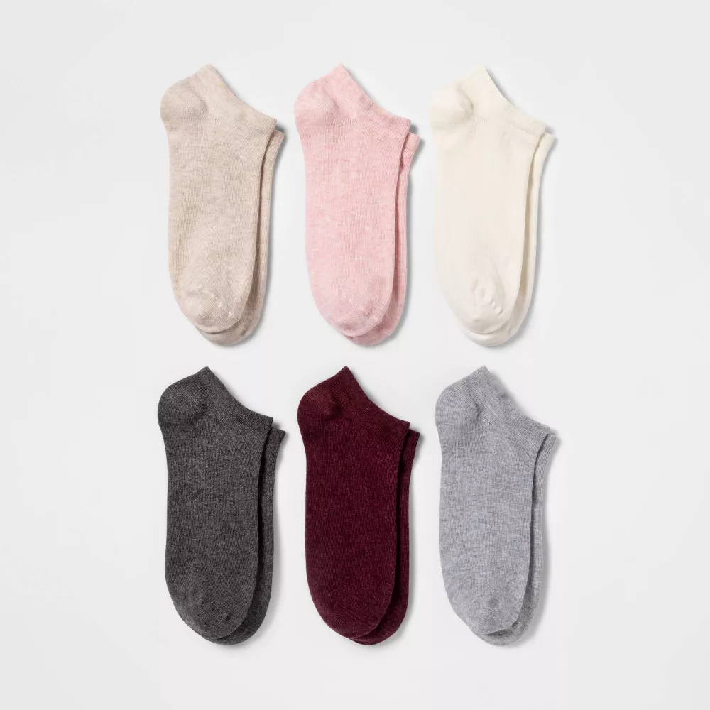 

Женские носки с низкой посадкой, 6 пар - A New Day, цвет Warm Heathered Assorted