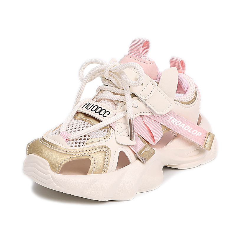 

Детские сандалии с нескользящей и дышащей подошвой средней высоты TROADLOP, розовый