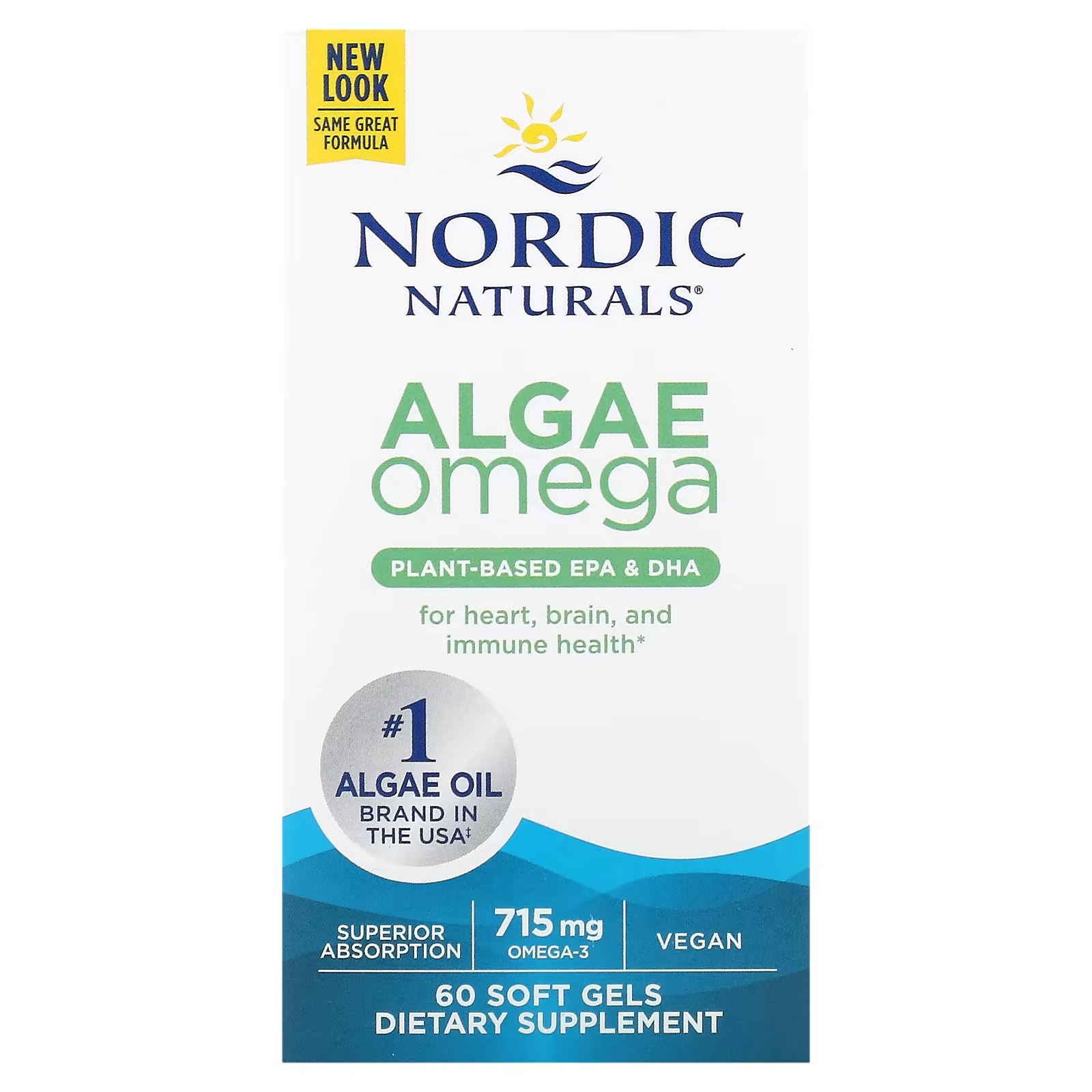 

Омега водорослей Nordic Naturals, 357,5 мг, 60 мягких желатиновых капсул