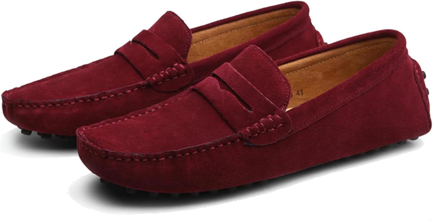 

Мужские лоферы PPXID, туфли-слипоны, повседневная обувь, легкие мягкие пенни-лоферы, замшевые мокасины и прогулок, бордовый