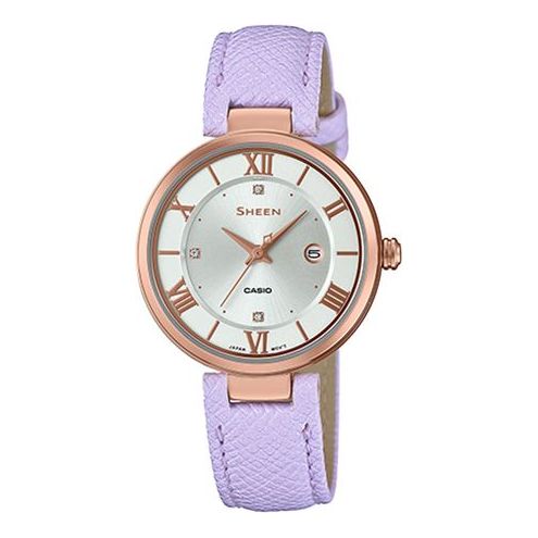 

Часы CASIO Waterproof SHEEN Sapphire Crystal Quartz Purple Analog, фиолетовый