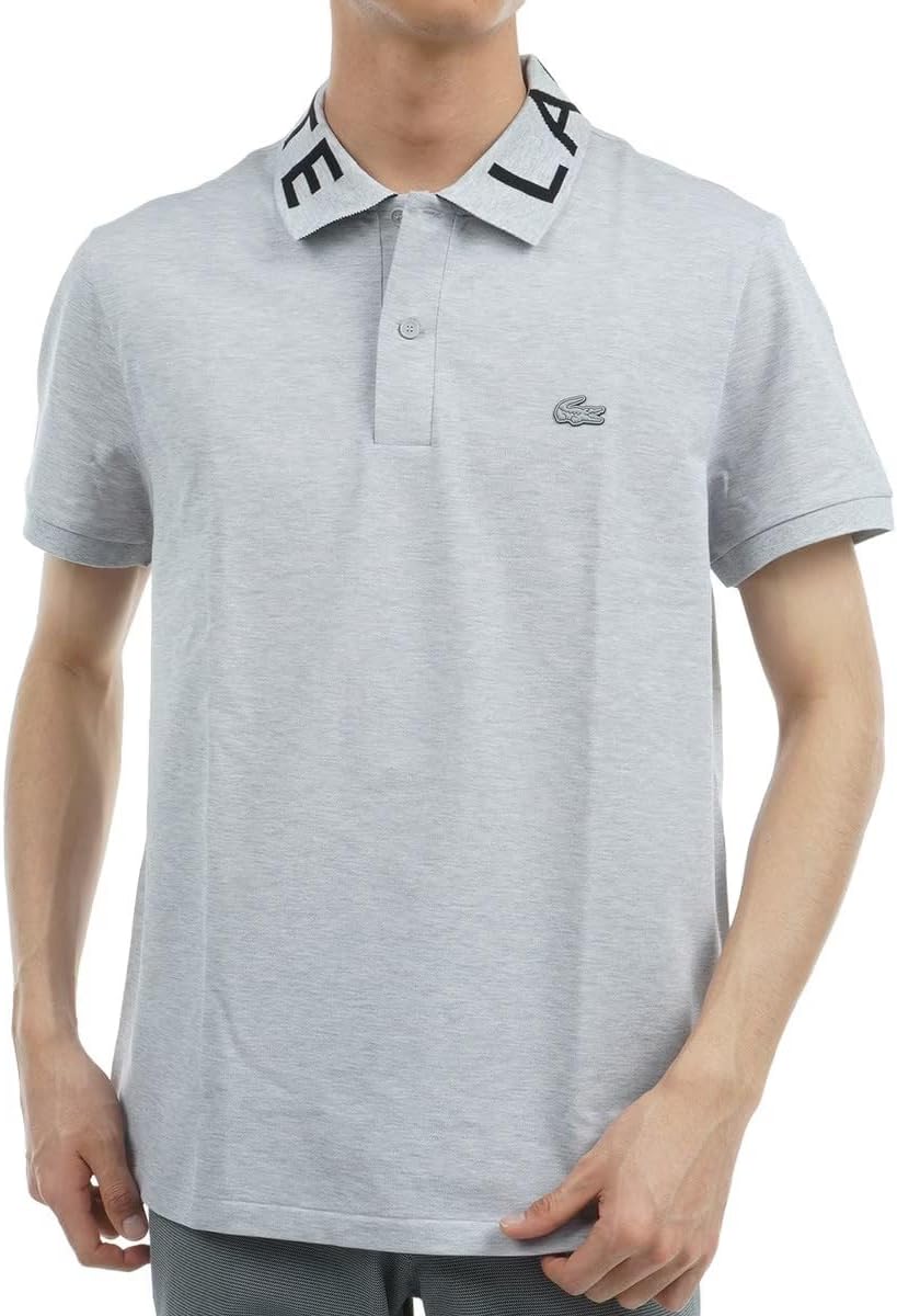 

Мужская повседневная рубашка-поло Lacoste с жаккардовым ребристым трикотажным воротником, серый