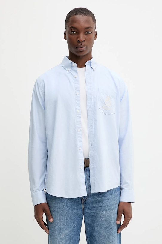 

Хлопковая рубашка Guess Jeans, синий