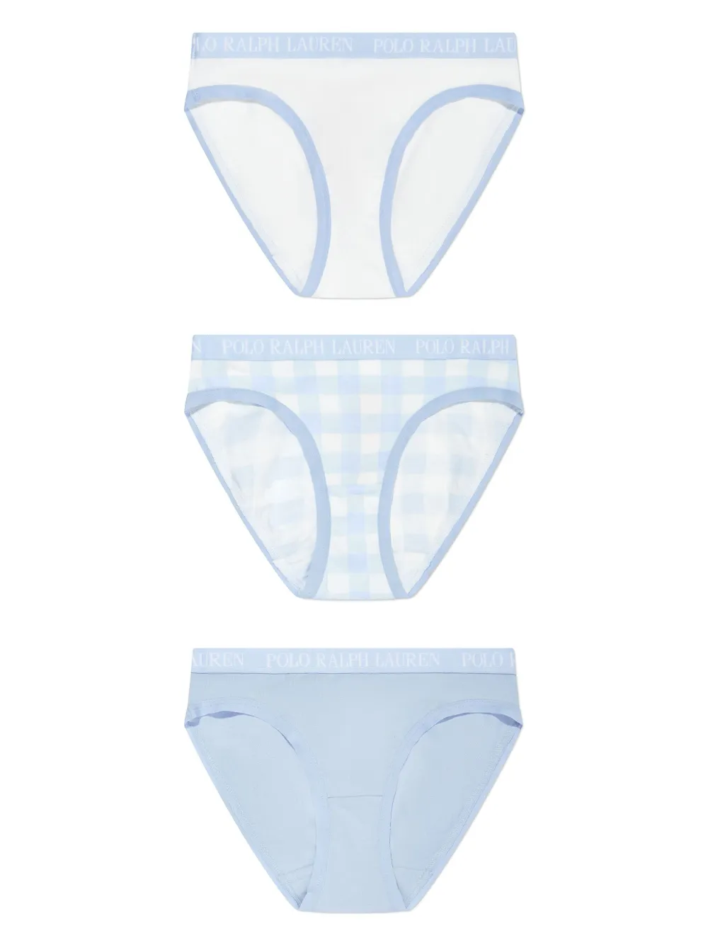 

Комплект из трех трусов-брифов с логотипом POLO RALPH LAUREN KIDS, синий