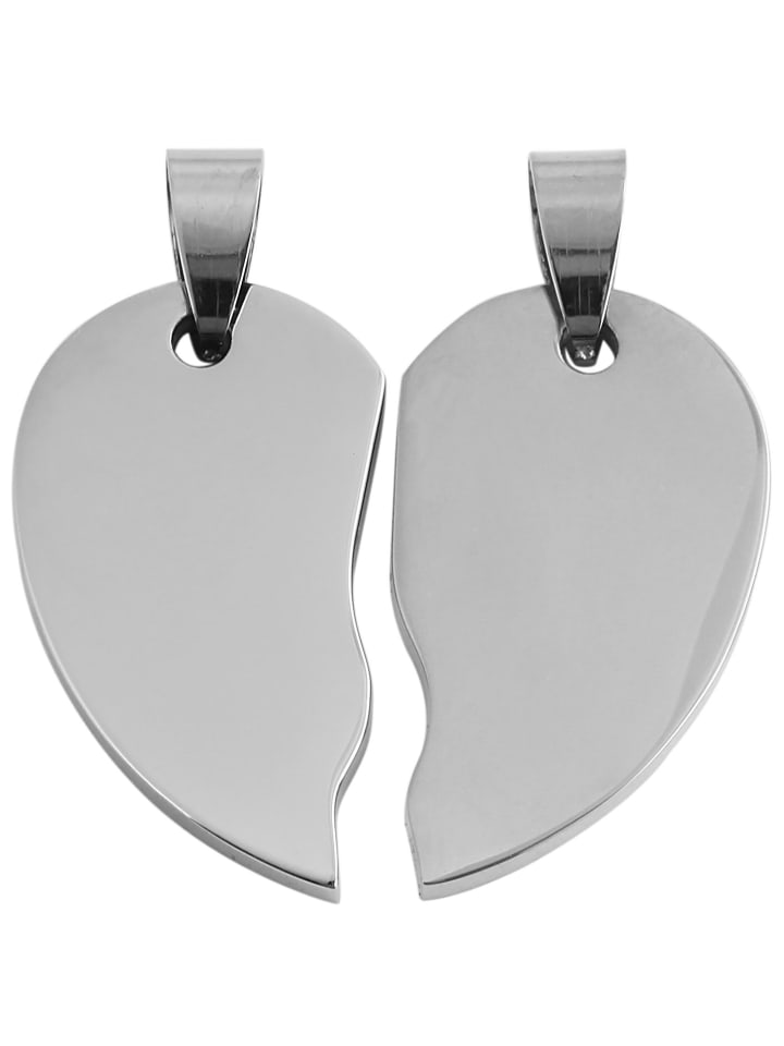 

Adeliás Кулон унисекс - кулон в форме сердца с гравировкой, изготовленный из нержавеющей стали серебристого цвета