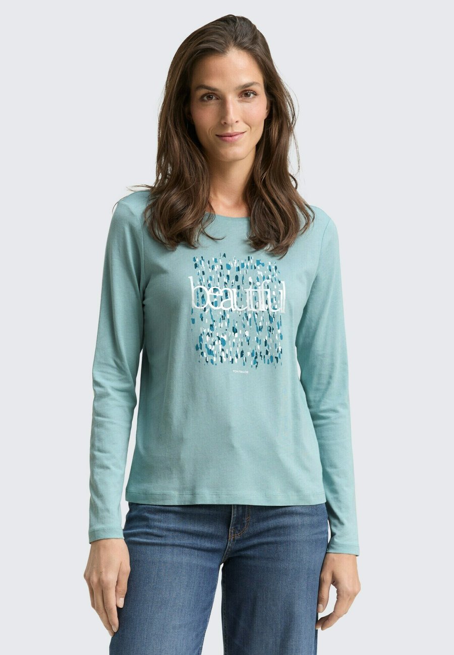 

Топ TOM TAILOR MIT PRINT, White Moss/Mottled Light Blue