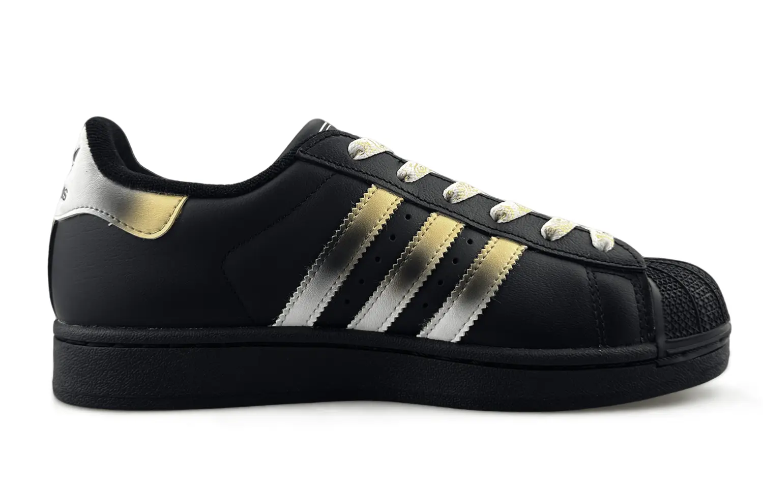Adidas Originals Superstar 2 Golden Mousse устойчивые к истиранию низкие детские скейтбординг кроссовки black gold для подростков — фото 4
