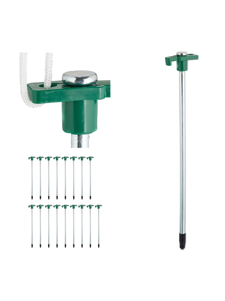 

Relaxdays 18 колышков для палатки Rock Ground зеленого цвета - (длина) 25 см