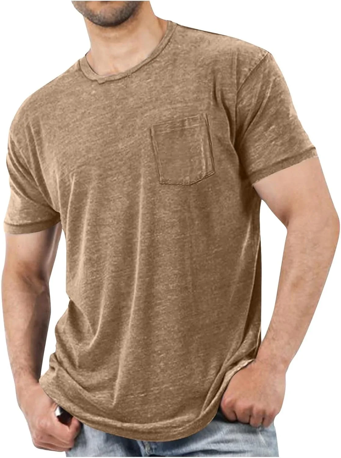 

Футболка мужская с коротким рукавом и карманом для тренировок