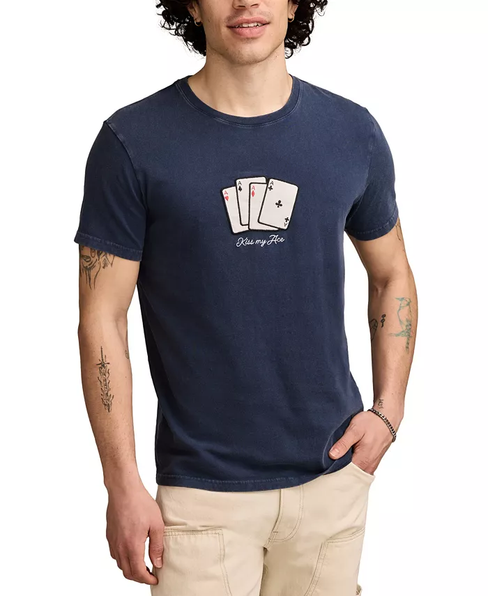 

Мужская футболка Kiss My Ace Cards Lucky Brand, синий