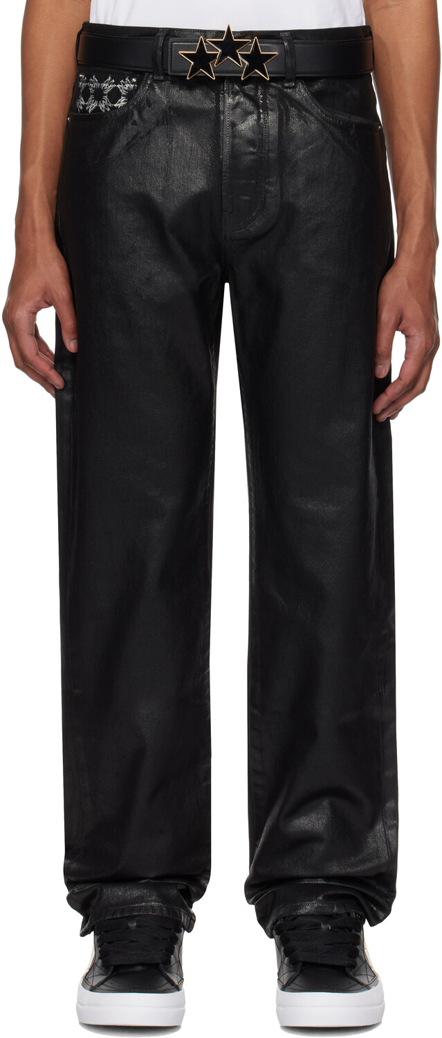 

Черные вощеные прямые джинсы MA Quad AMIRI