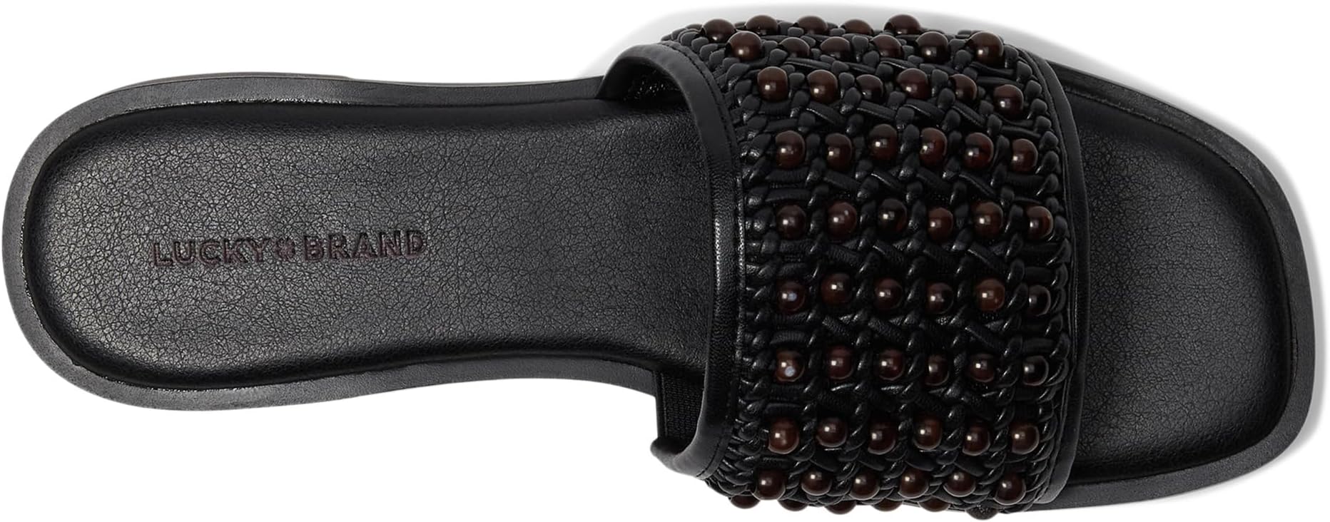 Сандалии Lucky Brand Gidya Beaded Flat Sandals, цвет Black/Brown — фото 2