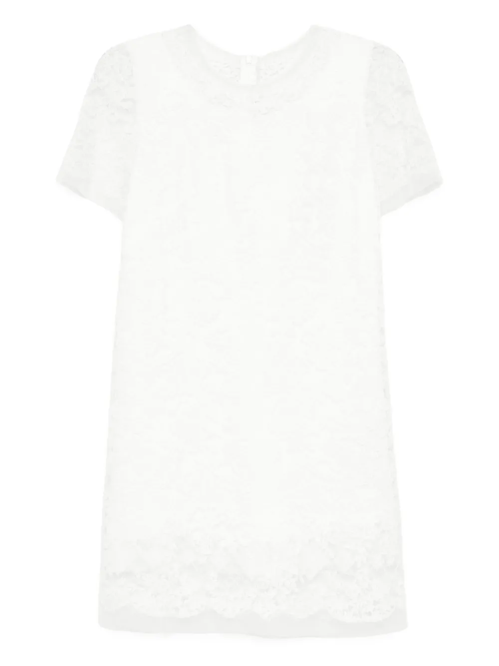 

Платье с короткими рукавами и кружевом Ermanno Scervino, белый