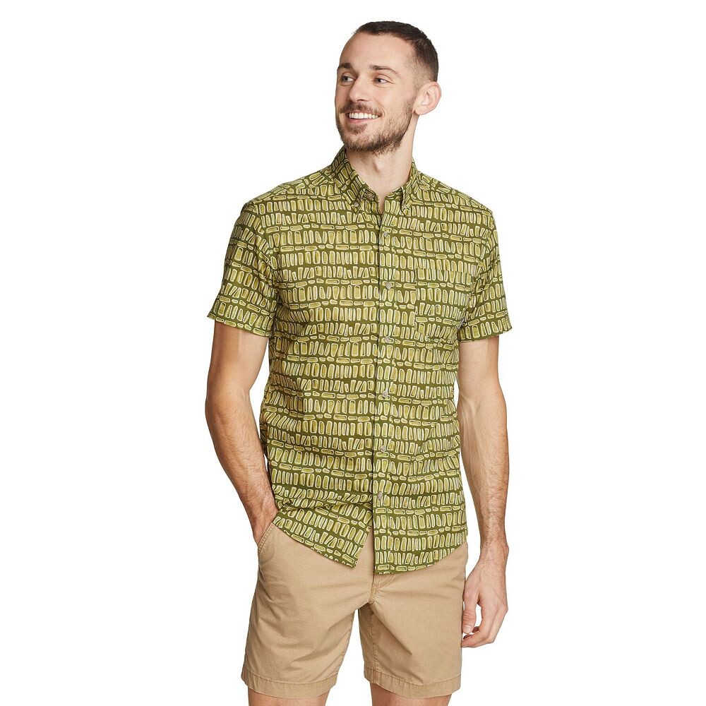 

Рубашка баха с короткими рукавами Big & Tall Eddie Bauer, цвет Green Olive