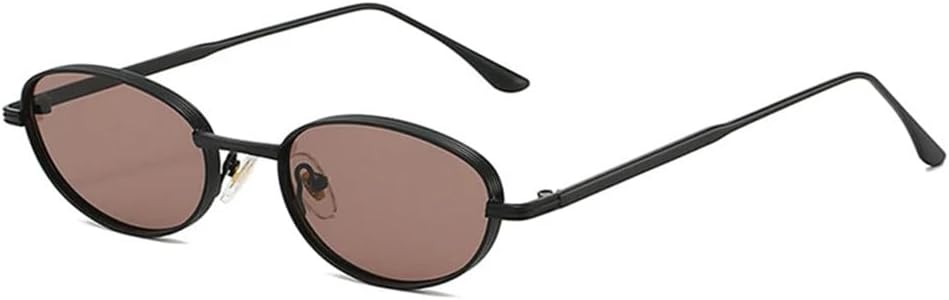 

Винтажные овальные металлические женские солнцезащитные очки UV400, модные градиентные синие очки UV400, мужские солнцезащитные очки в стиле панк KTUCN, Black Red Brown