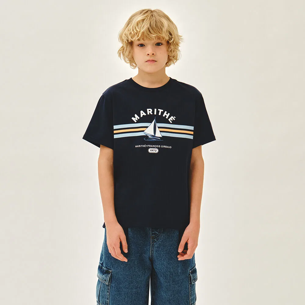 Детская футболка Kids Coastal Aerocool, тёмно-синяя, от Marithé Kids