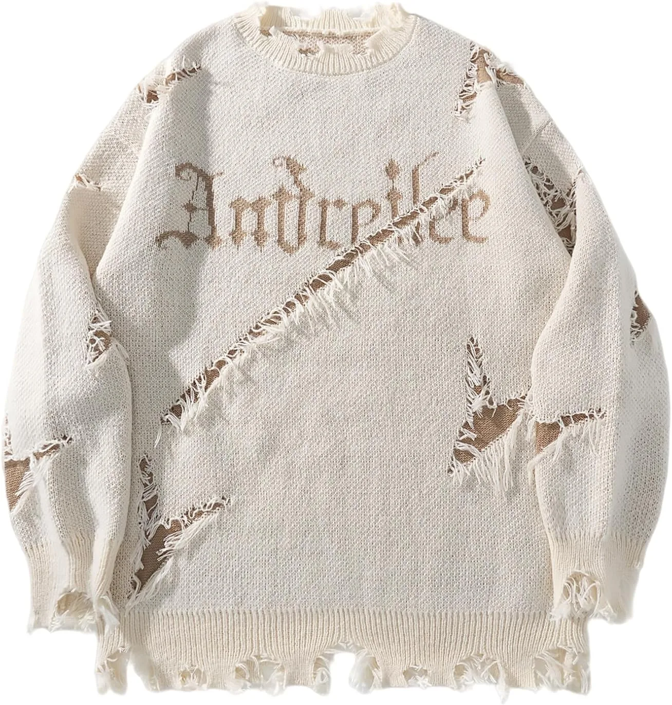 

Рваный свитер для мужчин Gothic Distressed Fringe SUGEBETA