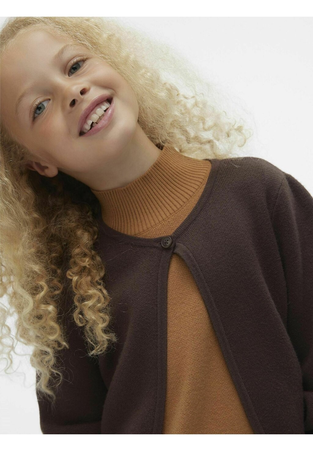 Свитер Kenya Ls Flat VERO MODA Girl, цвет chocolate brown — фото 4