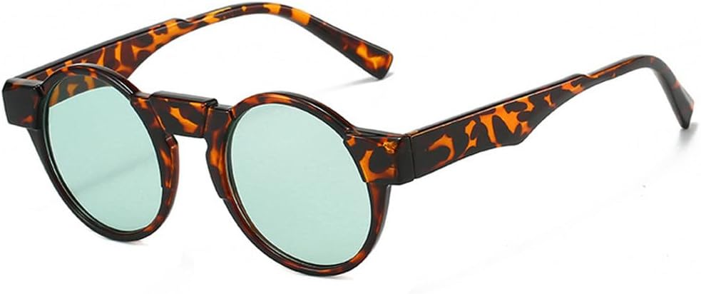 

Ретро маленькие круглые солнцезащитные очки для женщин, модные конфетные оттенки, защита от УФ-излучения UV400, модные панк-солнцезащитные очки для мужчин HVTVTLA, Leopard Green