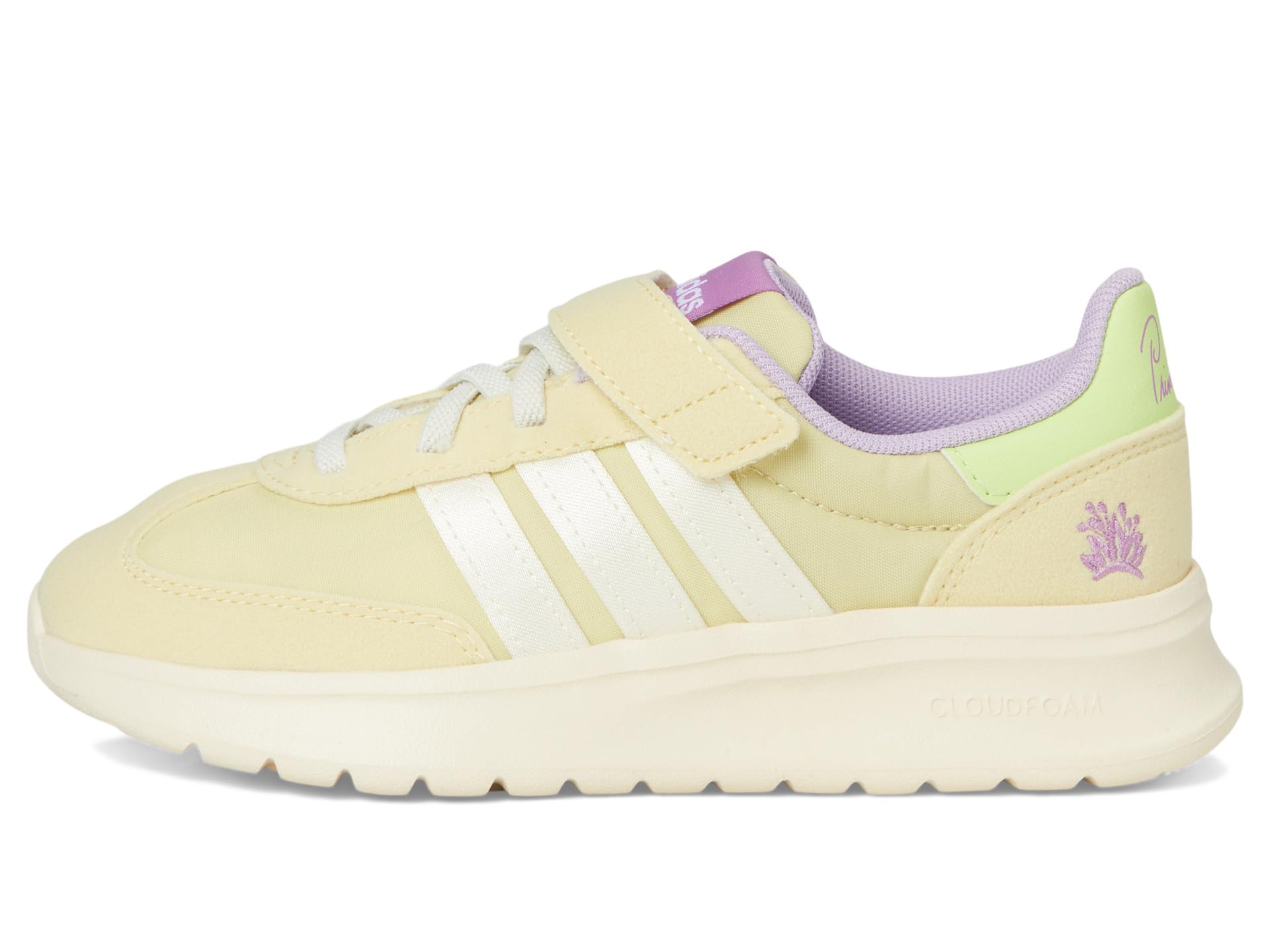 Кроссовки Unisex adidas Kids Disney Run 70s 2.0 Elastic Lace & Strap Shoes, цвет Powder Yellow/Cream White/Powder Plum — фото 4