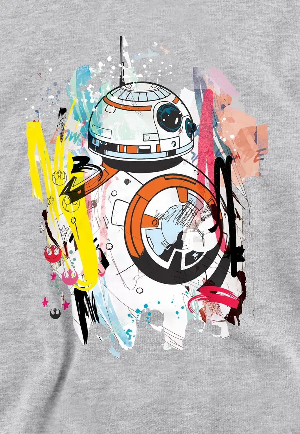 Детский худи с принтом Star Wars BB-8, Disney, серый — фото 2