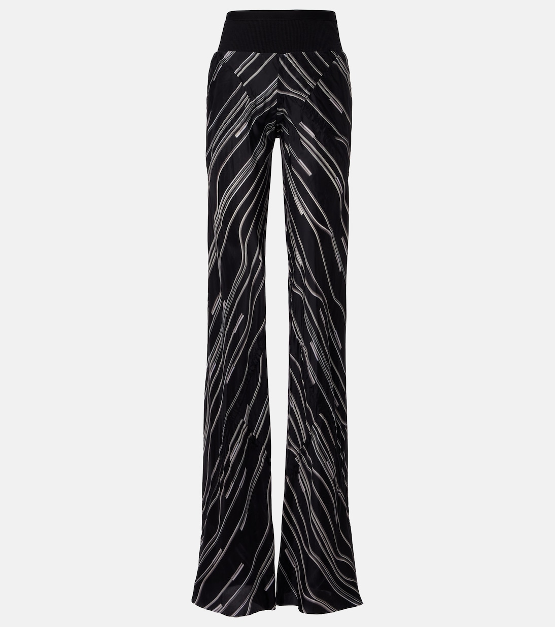 

Брюки с широкими штанинами из крепа Bias cady Rick Owens, Black/Pearl