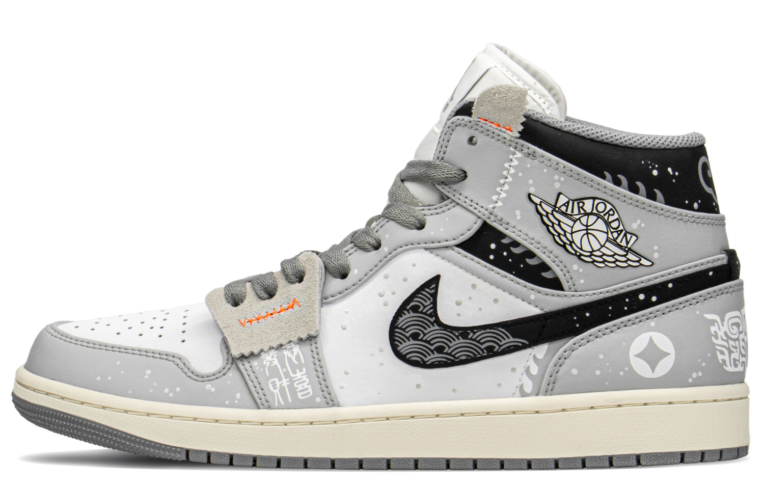 

Кроссовки Air JORDAN 1 Vintage Basketball Shoes Men Mid-Top Black White Gray, Белый, Кроссовки Air JORDAN 1 Vintage Basketball Shoes Men Mid-Top Black White Gray