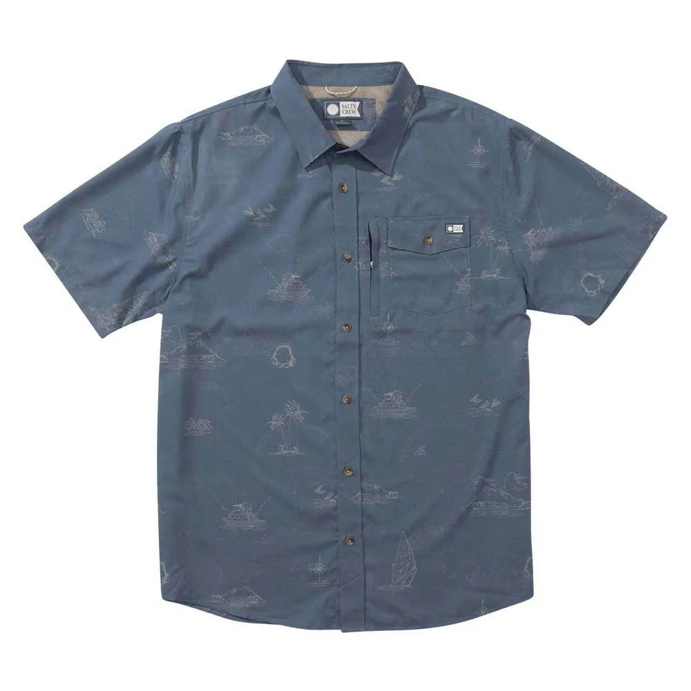 

Рубашка с коротким рукавом Salty Crew Helmsman tech woven, синий