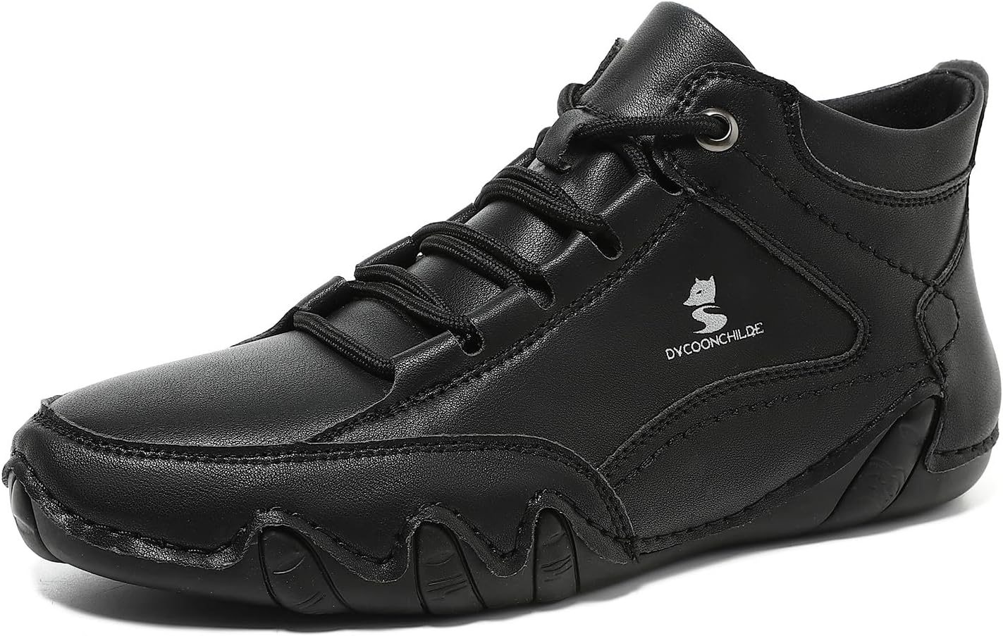 

Мужские высокие ботинки Чукка из искусственной кожи с модным дизайном, легкие, с шнуровкой, ручной работы, с нескользящей подошвой, без перепада высоты, для вождения и ходьбы Eggdk, черный